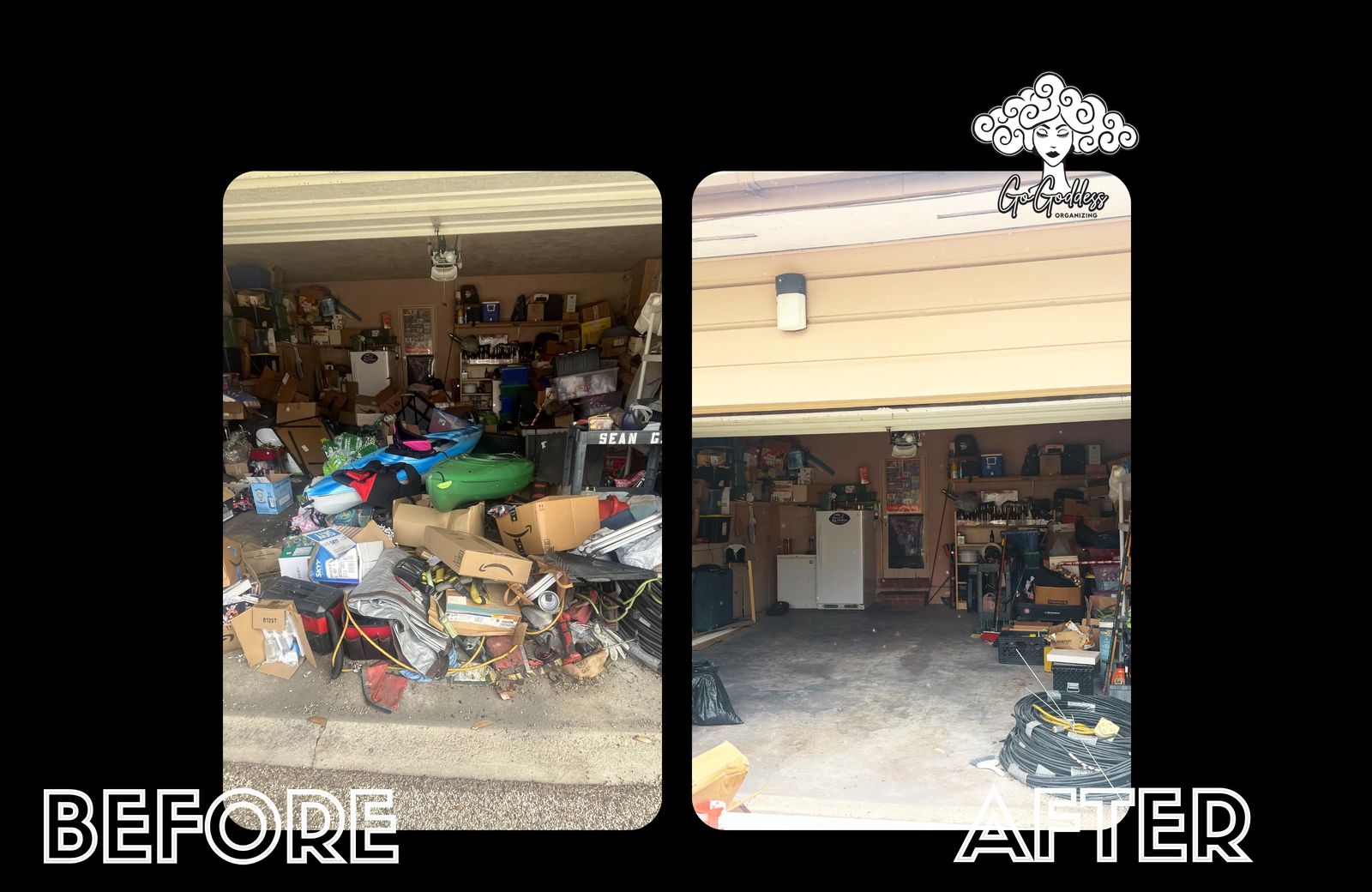 Garage before and after